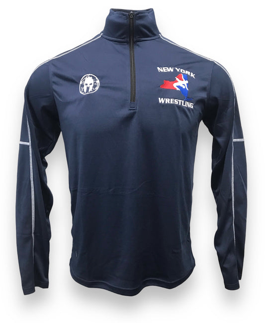 New York Wrestling Embroidered 1/4 Zip - Navy