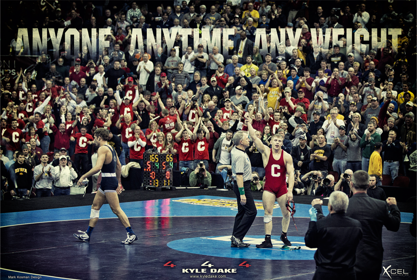 Autographed  Kyle Dake Moment in History Print - X-Athletic